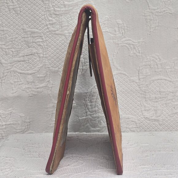 Egyptian Handmade Vintage Leather Bifold Organizer Document Holder Boho Business - Picture 2 of 11